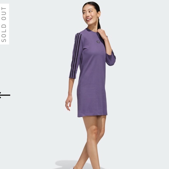 NWT Adidas Moment Athletic Dress Tech Purple and Black Three Stripes Womens XL - Picture 16 of 16